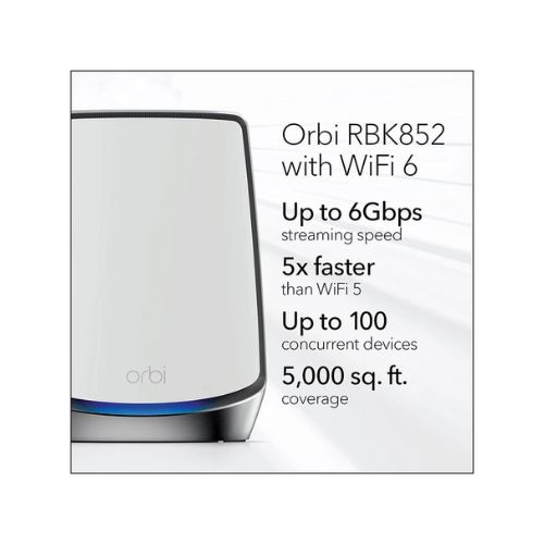Netgear Orbi RBK852 AX6000 Mbps Gigabit Tri-band Wi-Fi System